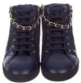 Thumbnail for your product : Chanel CC Chain-Link Leather Sneakers