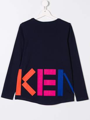 Kenzo Kids flamingo logo print T-shirt