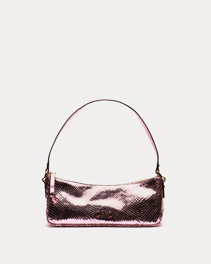 Frances Valentine Mia Metallic Snake Leather - Pink