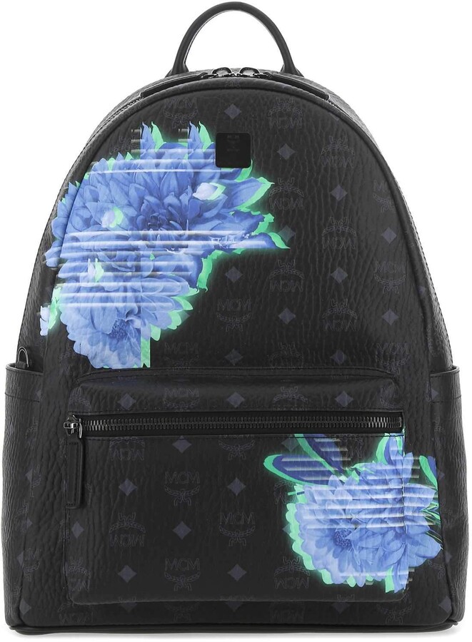 mcm floral backpack