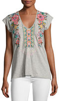 Thumbnail for your product : Johnny Was Cortez Short-Sleeve Embroidered Tee, Plus Size