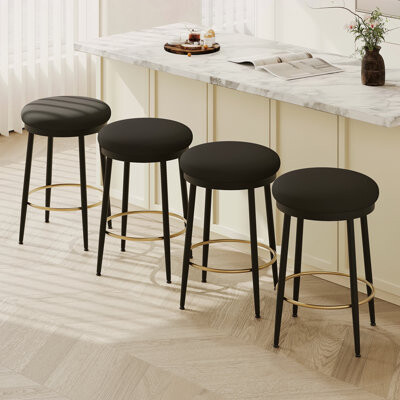 George Oliver 24.75'' Modern Counter Stools Set Of 4 Counter Stools With Iron FrameSponge CushionFootrestSuitable For Kitchen/Bedroom/Dining Room.