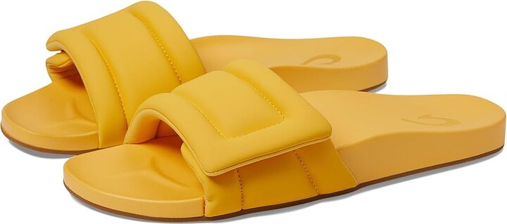OluKai Sunbeam Slide Women's Shoes Solar Glow/Solar Glow : 6 B - Medium, Synthetic