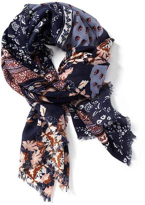 Old Navy Printed Raw-Edge Scarf for Women