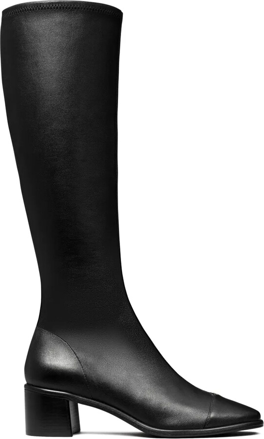 Tory Burch Tory Leather Cap-Toe Knee High Boot 55mm