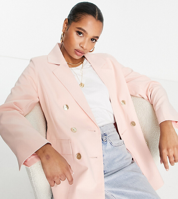 Miss Selfridge Petite military blazer in pink ShopStyle - Main Image