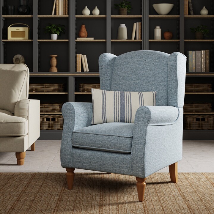 Dunelm Oswald Self Assembly Herringbone Chair Blue ShopStyle
