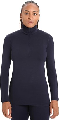 Icebreaker 260 Tech Merino Baselayer Long Sleeve 1/2 Zip (Midnight Navy)  Women's Clothing - ShopStyle Tops