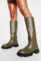 Thumbnail for your product : boohoo Pull Chunky Knee High Boot