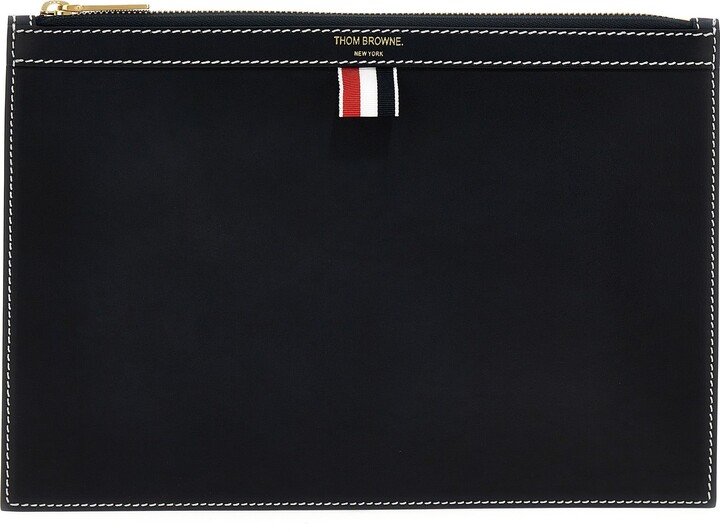 Thom Browne Small Document Pouch Clutch Blue
