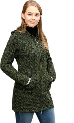 Aran Crafts Hooded Coat With Celtic Knot Zipper Pull - ShopStyle