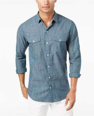 INC International Concepts Men's Textured Chambray Shirt, Created for Macy's