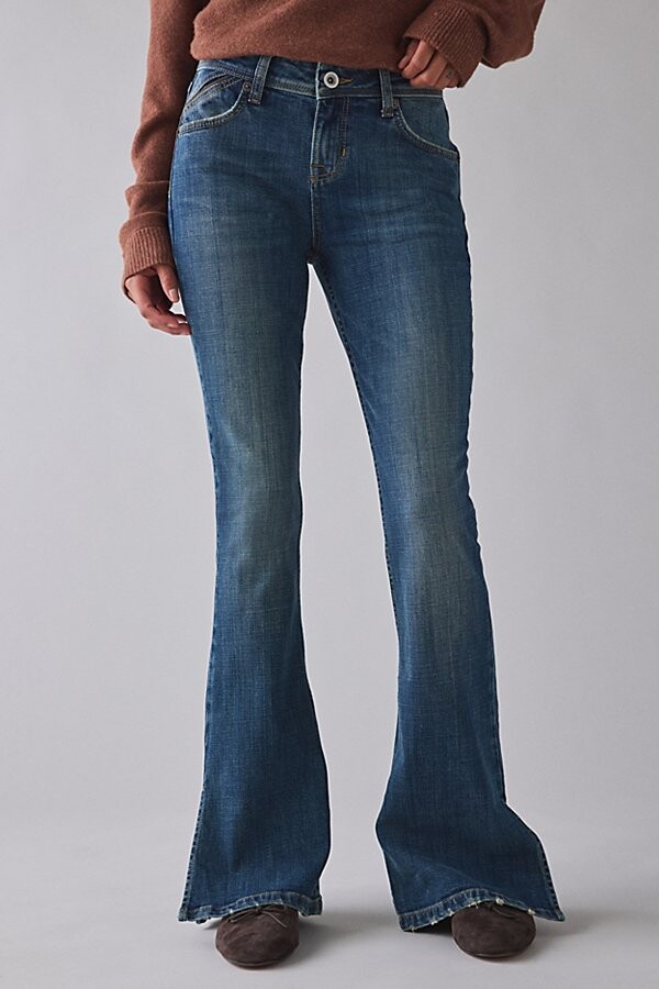 BDG Brooke Split Hem Low-Rise Flare Jean in Tinted Denim