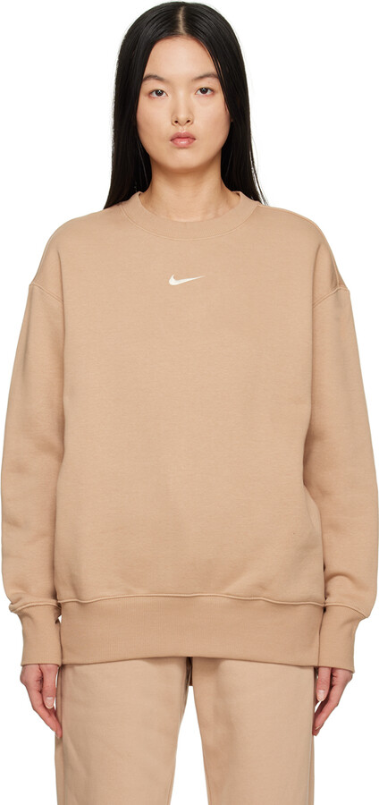 Nike Beige Fleece Sweatshirt - ShopStyle