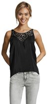 Thumbnail for your product : Chelsea Flower black silk and lace sleeveless blouse