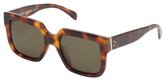 Thumbnail for your product : Celine brown tortoise print rectangle frame 'Essential' sunglasses