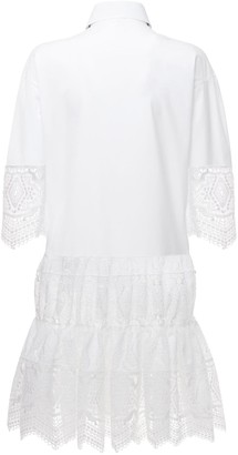 Ermanno Scervino Embroidered Cotton Lace Mini Dress