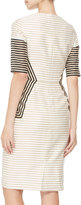 Thumbnail for your product : Lela Rose Striped Peaked-Panel Dress