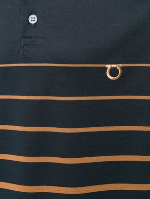 Ferragamo Striped Logo Polo Shirt