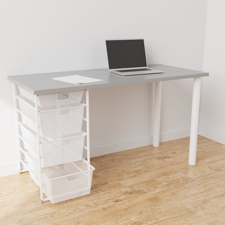 Container Store Elfa Classic Elfa Desk with Drawer Unit Grey & White ShopStyle