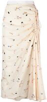 Thumbnail for your product : No.21 Ruched Floral-Print Skirt