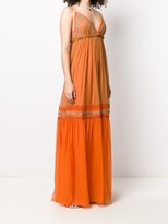 Thumbnail for your product : Alberta Ferretti Colour Block Tiered Silk Maxi Dress
