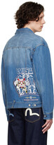 Thumbnail for your product : Evisu Blue Fortune Cat Denim Jacket