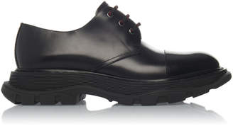 Alexander McQueen Thick-Soled Leather Oxfords