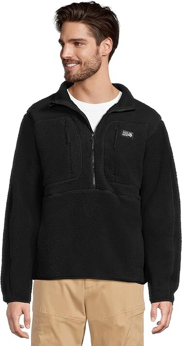 Mountain Hardwear Hicamptm Fleece Pullover Men's Clothing Black : LG Polyester/Fleece