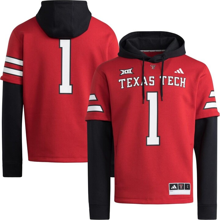 Adidas Men's Red Texas Tech Red Raiders Jersey Pullover Hoodie