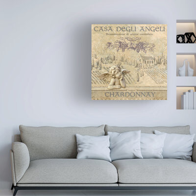 Dakota Fields Wrapped Canvas Wall Art - Gail Fraser 'Casa Degli Angeli - Chardonnay' Wall Art for Living Room, Bedroom, or Office Décor - 18x18