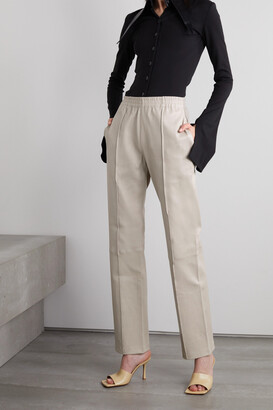 Sprwmn Paneled Leather Track Pants - Neutrals