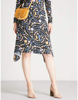 Thumbnail for your product : See by Chloe Floral-print draped crepe skirt