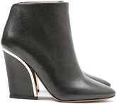 Thumbnail for your product : Chloé Textured Leather Ankle Boots with Gold Inset
