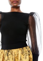 Thumbnail for your product : Alice + Olivia Abella Tulle Puff-Sleeve Blouse