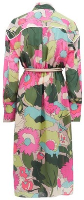Fendi Windflower-print Silk Shirt Dress - Pink Print