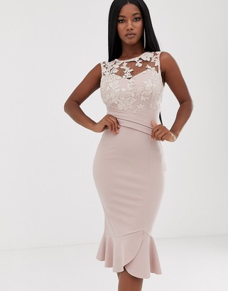 lipsy pink ruffle dress