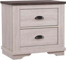 1Pc Contemporary Two-Drawers Nightstand Bed Side Cabinet Wooden Furniture