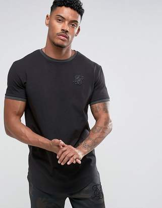 SikSilk Muscle Ringer T-Shirt In Black
