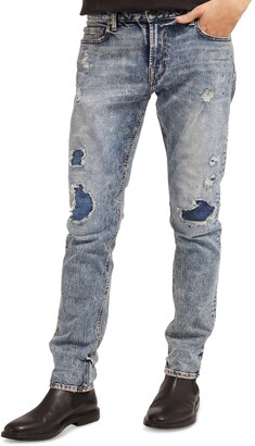 GUESS Men's Skinny-Fit Repair Destroyed Jeans - ShopStyle