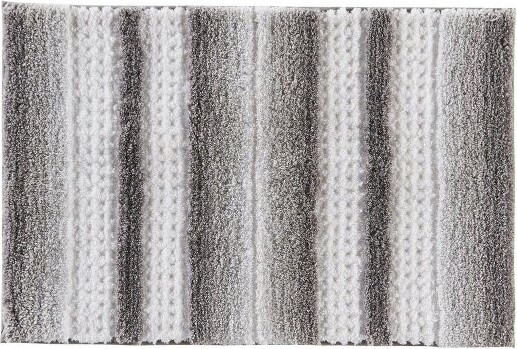 SKL Home SaturdayKnightLtdStripeFadeSoftWithSquaresPatternSculptedBathRug-20x30",Silver