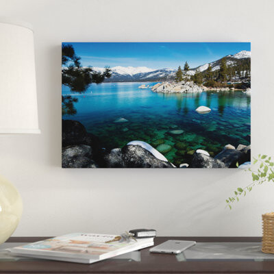 Rocks in a Lake, Lake Tahoe, California, USA V by Panoramic Images - Wrapped Canvas Photograph Print