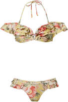 Thumbnail for your product : Zimmermann Melody Frill Floral Bikini