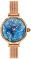 Thumbnail for your product : Lola Rose Blue Opal Diamond Dial Rose Gold Stainless Steel Mesh Strap Ladies Watch