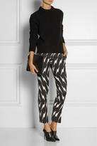 Thumbnail for your product : Neil Barrett Cropped printed stretch-gabardine skinny pants