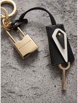 Thumbnail for your product : Burberry Pallas Helmet Motif Leather Key Charm and Padlock