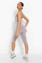Thumbnail for your product : boohoo Strappy 3/4 Unitard
