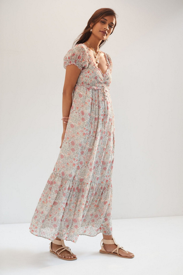 jacquin embroidered midi dress