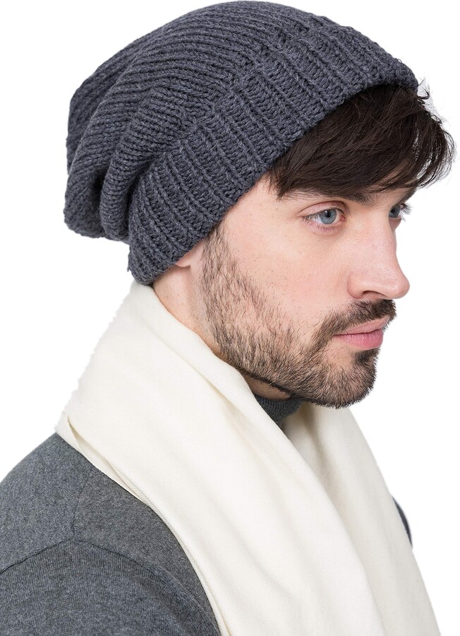 likemary Beanie Hat Men - Slouch Beanie for Men - Merino Wool Hat - Ethical  Gifts - Handmade Winter Outdoor Wool Hat Charcoal Grey - ShopStyle