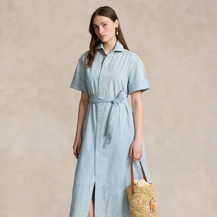 Polo Ralph Lauren Cotton Chambray Shirtdress ShopStyle Day Dresses